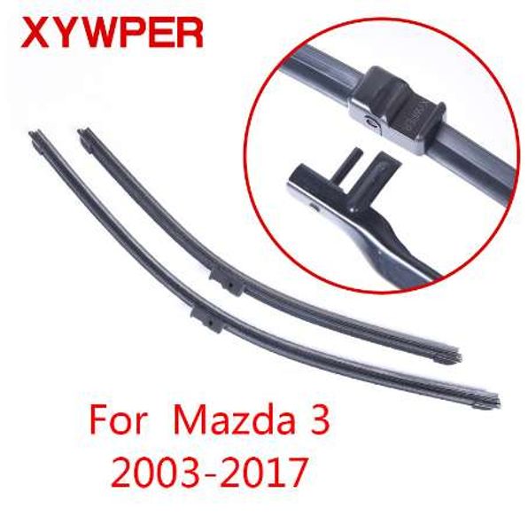 Xywper Wiper Blades for Mazda 3 2003 2004 2005 2006 2007 2009 2010-2017 Acessórios para carros Soft Rubber Car Windscreen Wipers