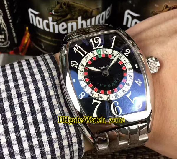 

vegas edition speciale 8880 black dial automatic mens watch silver case stainless steel band new gents watches, Slivery;brown