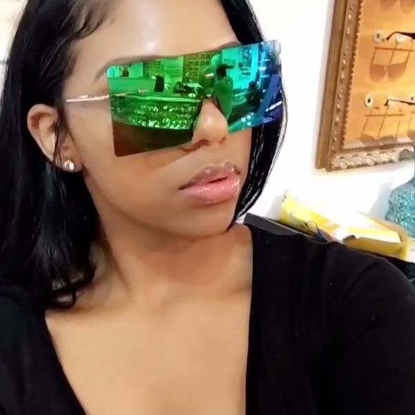 

luxury designer sunglasses for women brand colorful lens square sun glasses female gradient mirror shades, White;black