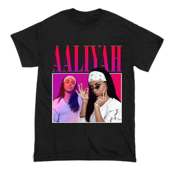 

Aaliyah мужская черная футболка S-3XL мужчины футболка с коротким рукавом печати повсе