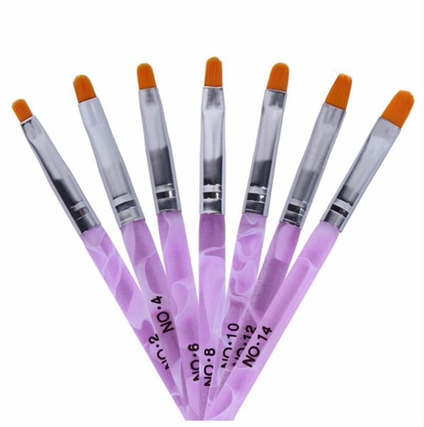 

7pcs/set nail art brush pens nail brushes uv gel nail polish painting drawing brushes set manicure tools set kit, Yellow