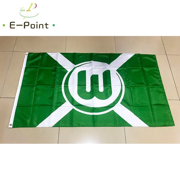 Флаг Германия Deutschland (Bundesliga) VFL Wolfsburg Висит украшения Флаг 3 фута * 5 футов (150см * 90см) для дома