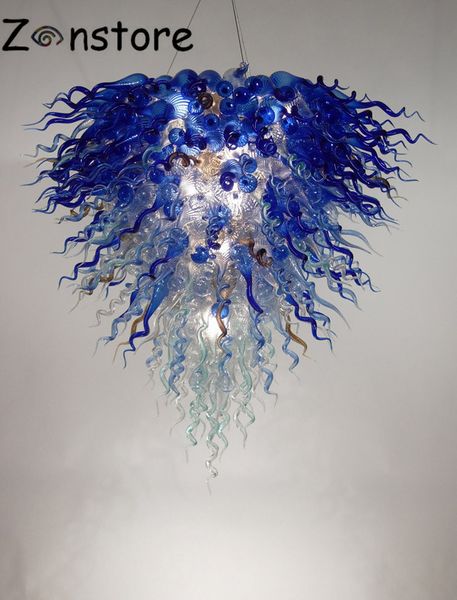 

luxury blown glass chandelier for living room art deco led bulbs modern varying blue hand blown glass chandelier