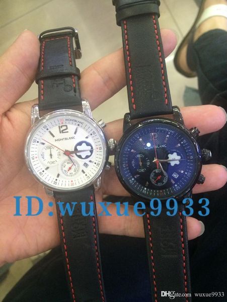 

2018 new listing luxury mens watches japan multifunction quartz movement 316l stainless steel case imported cow genuine leather strap, Slivery;brown