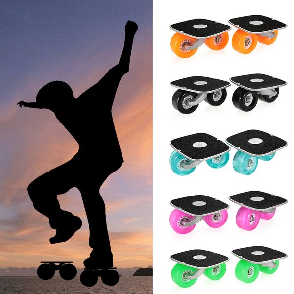 

portable drift board for ine roller road driftboard skates anti -skid skate board skateboard aluminum pedal and pu wheels