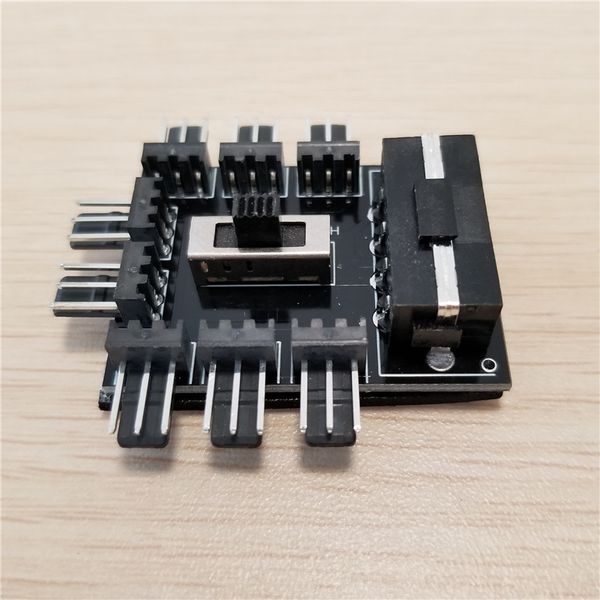 

PC Computer IDE Molex 1 to 8 Multi Way Splitter Cooler Cooling Fan Hub 3pin 12V Power Socket PCB Adapter 2 Level Speed Control