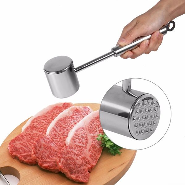 

stainless steel beef pork chicken pounder meat hammer mallet tenderizer meat & poultry tools kitchen tool 1pcs