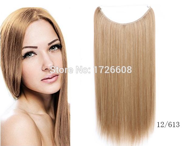 Flip Hair Weft Extension No Clip No Glue Fish Line Straight Halo