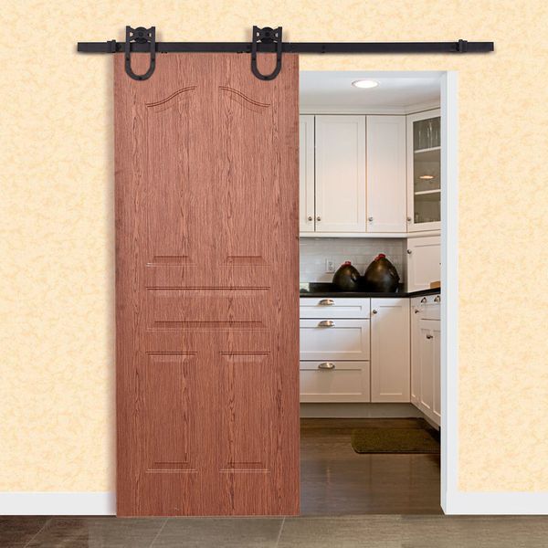 

6ft steel sliding barn wood door hardware set rustic kit track system decor new