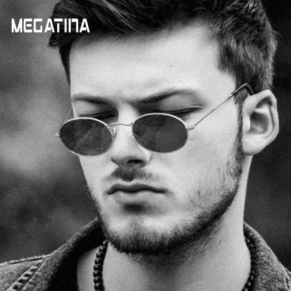 

megatina small oval sunglasses women retro red eyewear vintage glasses gold metal frame mirror points round rose gold sun glasse, White;black