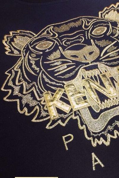 

Men women embroidere tiger logo weater track uit jumper jacket women 039 hoodie weat hirt cotton jacket black gold color