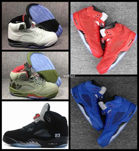 

mens 5 raging bull red royal suede blue white cement camo og black metallic oreo men basketball shoes 5s sports sneakers size 8-13