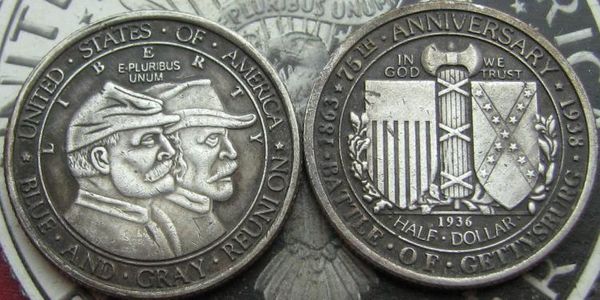 

USA 1936 CIR and UNC Battle of Gettysburg Anniversary COMMEMORATIVE HALF DOLLAR COPY COIN FREE SHIPPING
