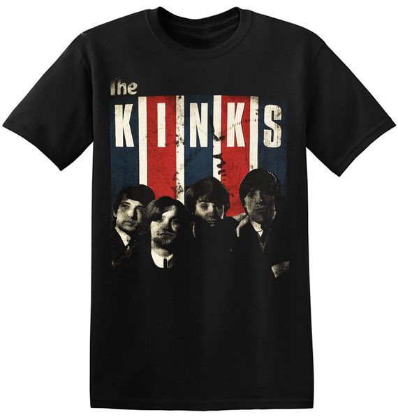 

the kinks t shirt vintage english rock band new graphic print tee shirts 1-a-010 o-neck teenage t-shirts, White;black