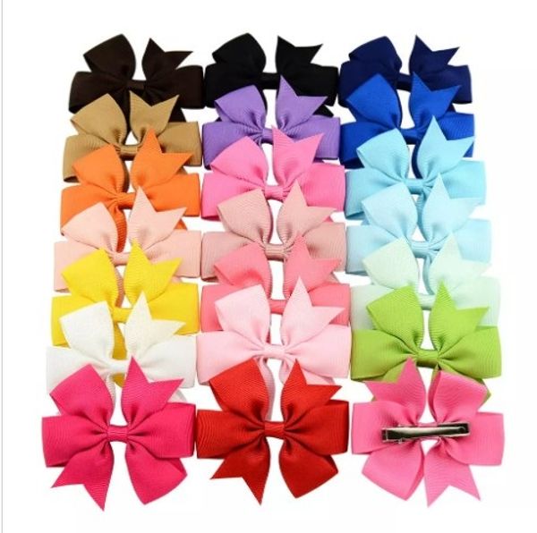 Neonate Bow Forcine per capelli da 3 pollici Fiocchi in nastro di grosgrain con clip a coccodrillo Accessori per capelli per bambini Boutique per bambini Bow Barrette Clips