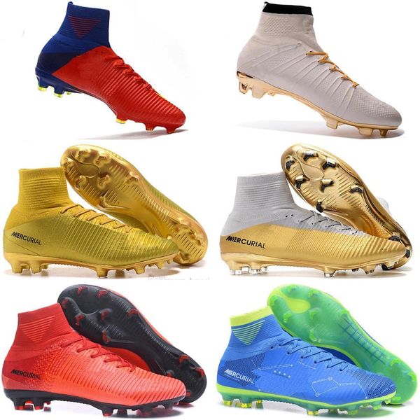 

High Top Men Kids Indoor Neymar TF Soccer Shoes Mercurial Superfly V CR7 FG AG Football Boots Ronaldo Youth Magista Obra Soccer Cleats SHOES