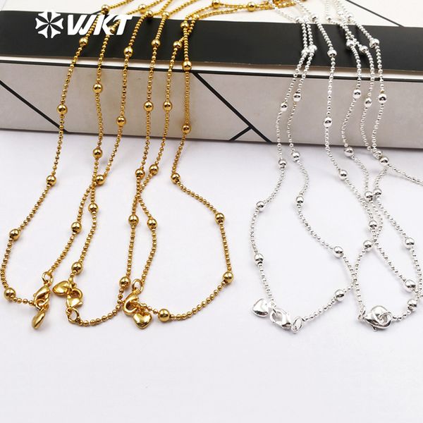 

wt-n1109 оптовая мода 18 дюймов цепи хорошее качество латунь чиан с золото / серебро цвет покрытием для кулон ожерелье решений, Silver