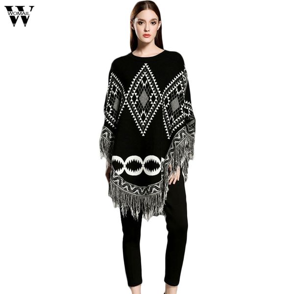 

womail 2017 winter women loose overwear coat oversized knitted cashmere poncho capes duplex shawl cardigans dropship nov7, White;black