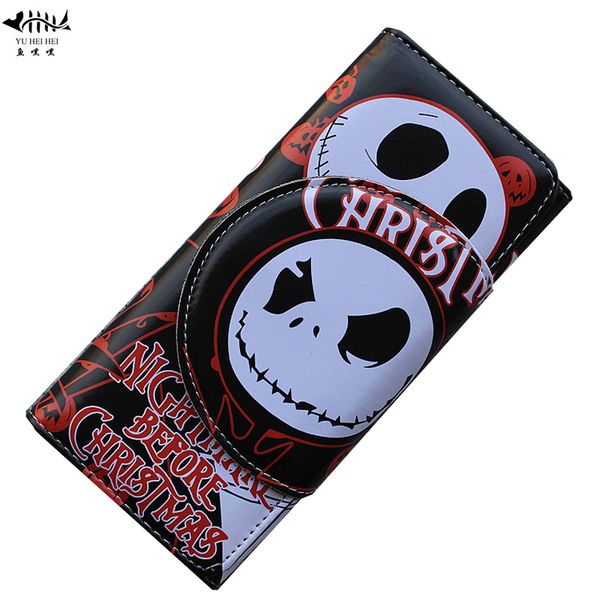 

child christmas gift girl boy cartoon wallet purse leather women men purses wallets card case the nightmare before christmas, Red;black