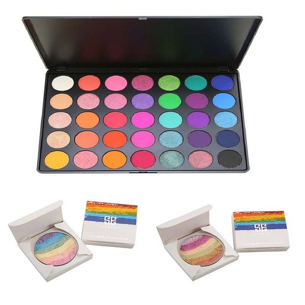 

35 color eyeshadow palette gorgeous silky powder nature smoky war makeup pallete comes with a 6-color hardcover eye shadow box