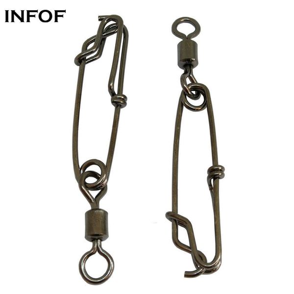 

infof brand 500pcs/lot f2072 fishing swivels rolling swivel with open eye snap long line clips snap bass fishing tackle saltwater fishing