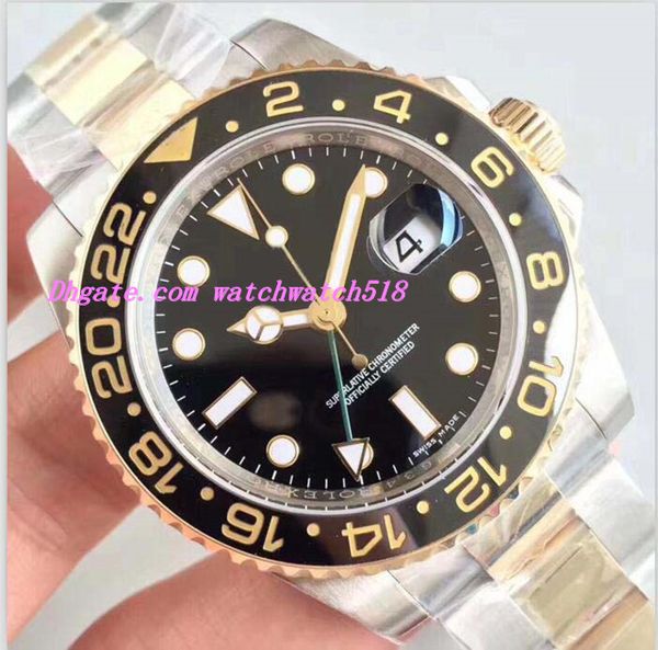 

luxury watch v7version two-tone 18k gold 116713 ceramic bezel eta 2836 or 3186 automatic movement men dive sport watch, Slivery;brown