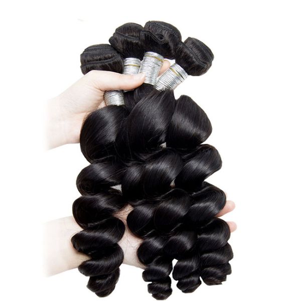 prodotti per capelli umani ad onda sciolta di alta qualità 4 lotti 400gr tessuto per capelli non trattati fascio di capelli vergini DHL gratuito