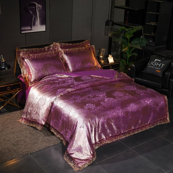 Wedding Luxury Bedding Sets Jacquard Queen King Size Duvet Cover