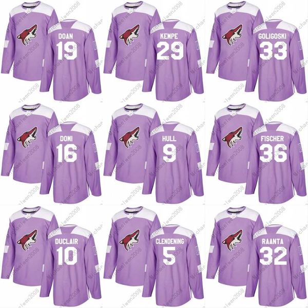

2018 Fights Cancer Jersey 25 Nick Cousins 16 Max Domi 13 Freddie Hamilton 9 Clayton Keller 15 Brad Richardson Arizona Coyotes Hockey Jerseys
