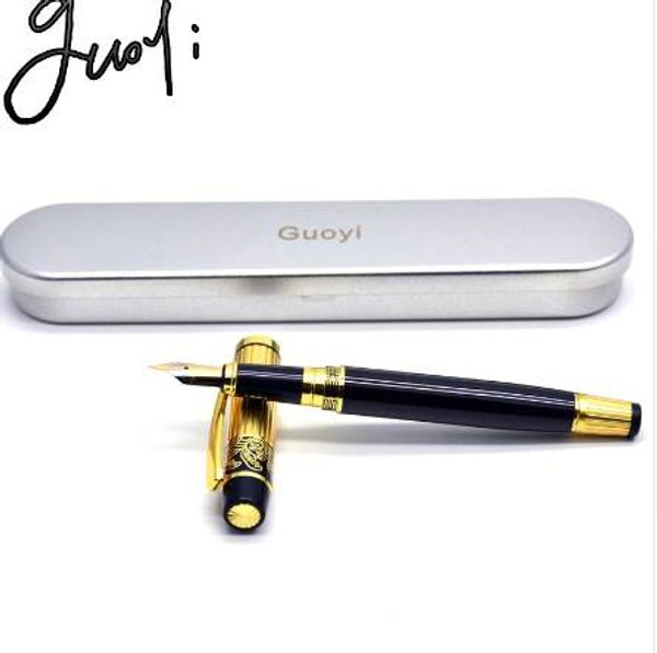 Guoyi Марка K901 0.5 мм перо чернила ручка металл строительство резные конструкции Золотой специальный офис канцелярские подарки авторучка