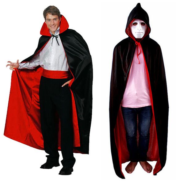 

mens halloween death god red hooded cape vampire cosplay stand collar cloak ing, Silver