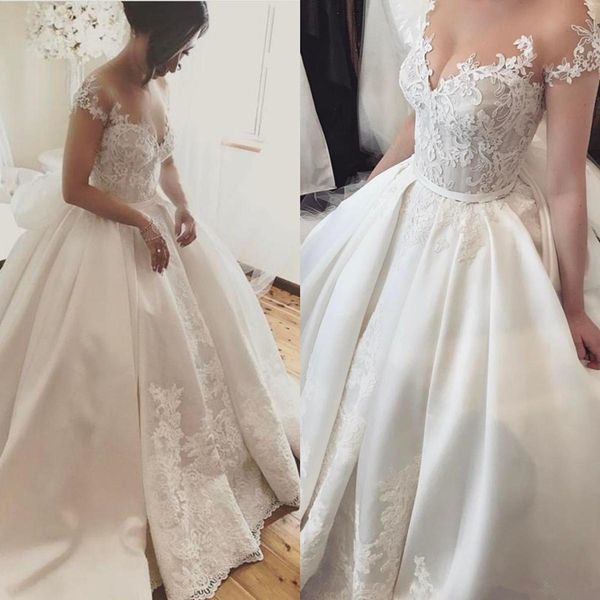 

elegant ball gown wedding dresses cinderella plus size off the shoulder lace country church wedding dress vintage fantastic bridal gown 2019, White