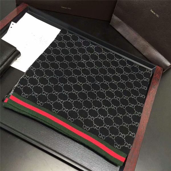 

High quality brand cashmere classic scarf soft and warm men's style knitted wool scarf