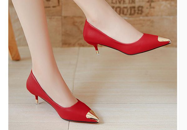 

women's shoes in spring and autumn high fine heel pointed end@213, Black