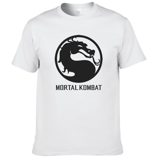

2017 men women mortal kombat printed short sleeve o neck t shirt summer cotton t-shirt tees #078, White;black