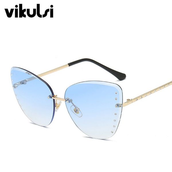 

crystal cat eye sunglasses vintage women brand designer luxury 2019 new fashion eyewear gradient uv400 retro sun glasses, White;black
