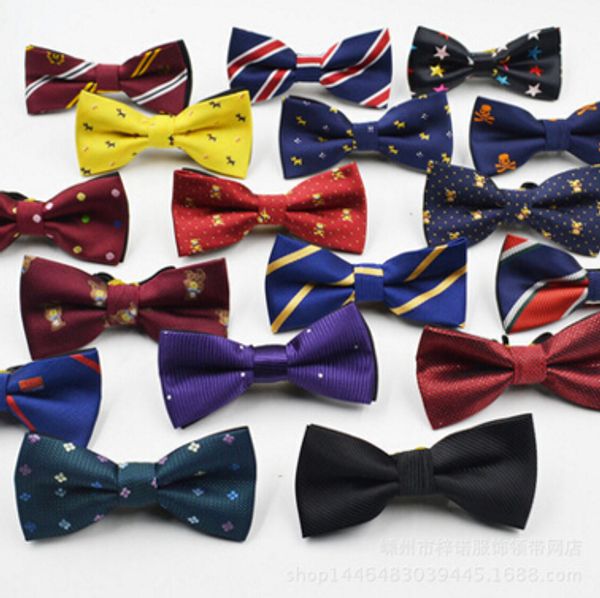 

men women bowties gentle mens ties bow formal commercial tie party tuxedo classic butterfly bowtie polka dot stripes bowties, Black;gray