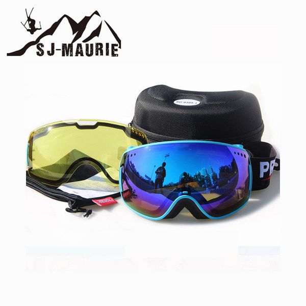 

ski goggles anti-fog uv400 protection spherical glasses snowboard goggles eyewear detachable double lens skiing glasses