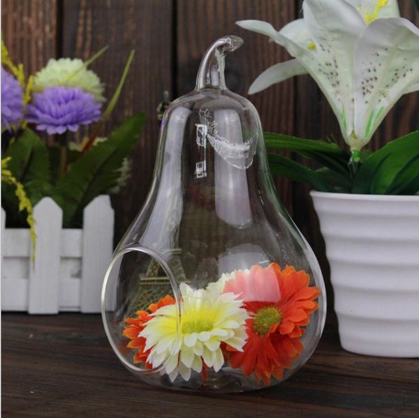 

home decor pear crystal glass vase planter terrarium container hydroponic pot 8pcs