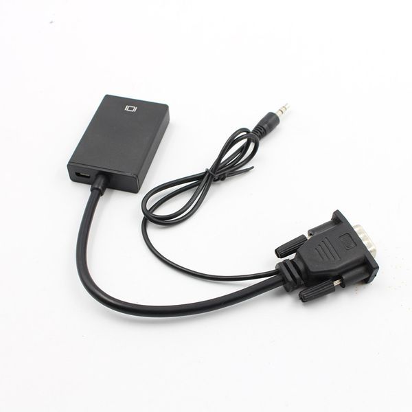 

10pcs/lot vga to hdmi with audio converter vga male to hdmi female adapter hd data cable