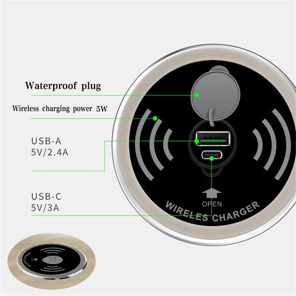 

Embedded wirele charger 3a type c 2 4a u b output charger for am ung 9 8 iphone x cell phone de k qi charging pad