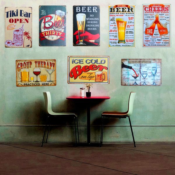 

plaque beer vintage metal tin sign wall sticker decoration bar home wall decor art poster plate for pub coffee christmas 30x20cm