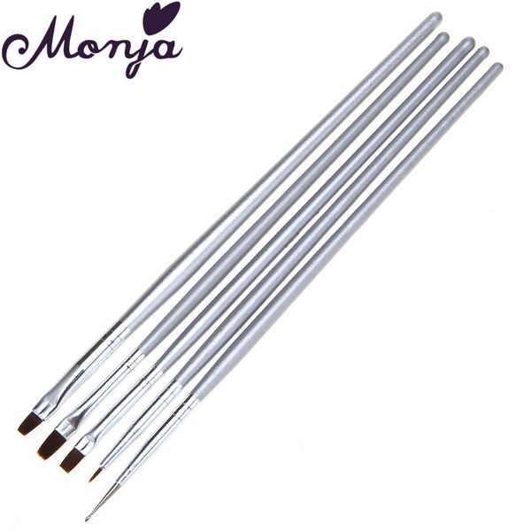 

5pcs/set nail art styling design flower painting drawing draw line brushes manicure dotting pen tool set kit, Yellow