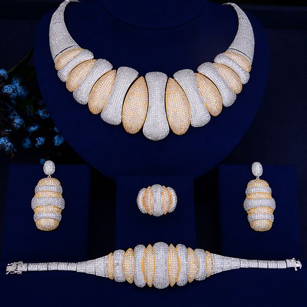 

trendy geometric shape women bridal wedding big collar necklace earrings bracelet ring jewelry bijoux femme ensemble, Silver