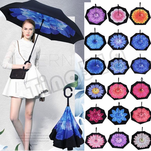 

c-hand windproof reverse double layer inverted umbrella inside out self stand windproof umbrella 85 design t6i027