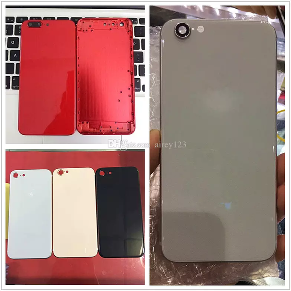 

Для iPhone 6 6S 7 Plus назад корпус для iPhone 8 стиль металлическое стекло полный Красный за