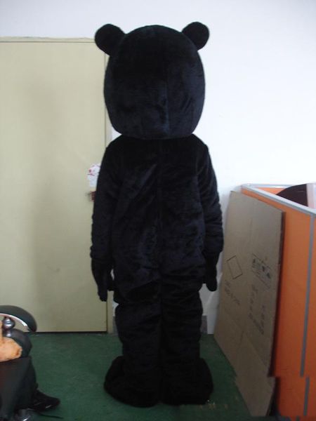 2018 Desconto venda de fábrica Dos Desenhos Animados Urso Preto Traje Da Mascote Urso Outer Halloween Chirastmas Partido Vestido Extravagante Frete Grátis Feito Por Encomenda