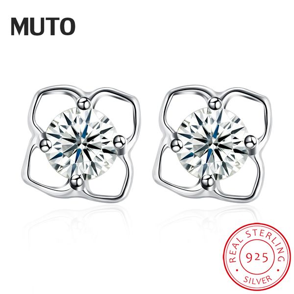 

muto lovely flower 925 sterling silver stud earrings gift for girls fine jewelry sved4104 certificate no.: 10170519776, Golden;silver
