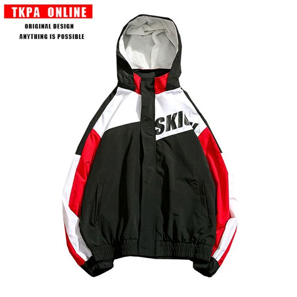 

tkpa 2018 autumn and winter original designs men's clothing concise style hoodies japanese vintage coat loose long sleeves, Tan;black