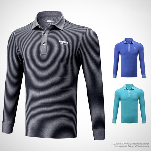 

2018 golf clothing men shirt long sleeve t shirt autumn winter jersey sport striped clothes, Black;blue